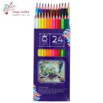 مداد رنگی 24 رنگ جعبه مقوایی ام کیو MQ بنفش - تصویر 3