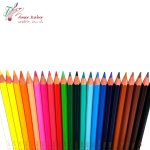 مداد رنگی 24 رنگ جعبه مقوایی زرد دانش آموزی ام کیو MQ - تصویر 2