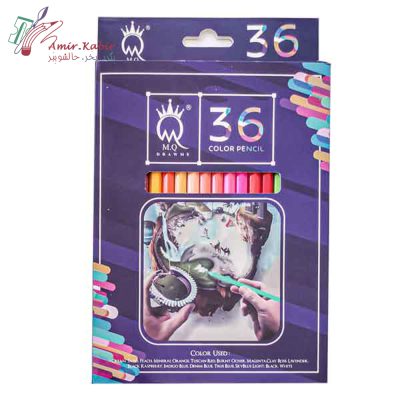 مداد رنگی 36 رنگ جعبه مقوایی ام کیو MQ بنفش