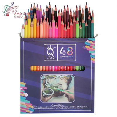 مداد رنگی 48 رنگ جعبه مقوایی ام کیو MQ بنفش