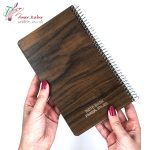 دفتر یادداشت جلد چوبی اروپایی فنر کنار پایا - تصویر 3
