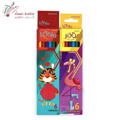 مداد 6 رنگ مقوایی لوکی
