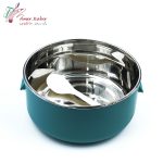 ظرف غذا گرد استیل آناناس خردلی - تصویر 2
