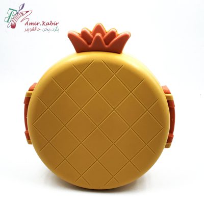 ظرف غذا گرد استیل آناناس خردلی