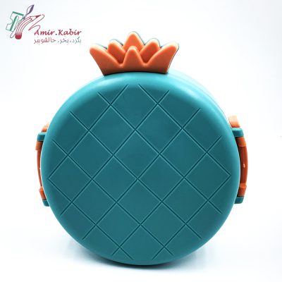 ظرف غذا گرد استیل آناناس فیروزه ای