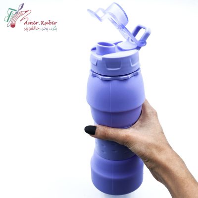 قمقمه سیلیکونی گیره دار بنفش