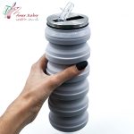 قمقمه سیلیکونی تاشو طوسی