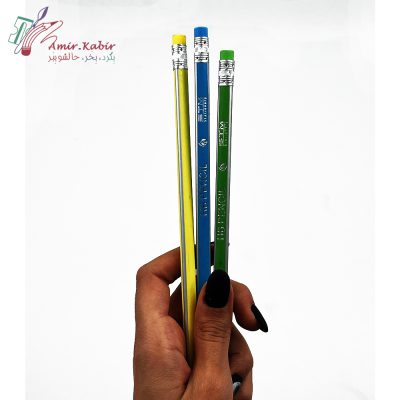 مداد مشکی 3 گوش فلورسنت 3 عددی پسرانه