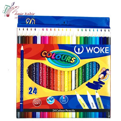 مداد 24رنگ مقوایی ووک 3 گوش