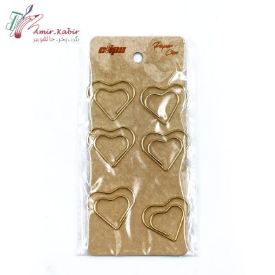 گیره کاغذ کلیپس فلزی قلبی