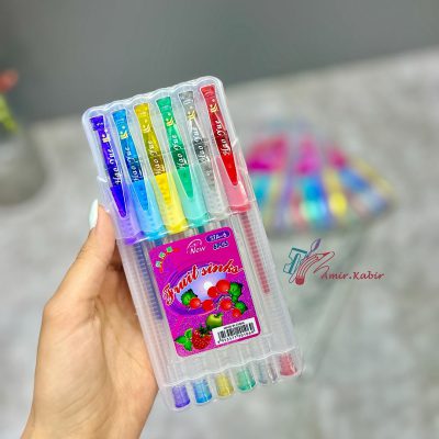 خودکار اکلیلی 6 رنگ عطری میوه ای