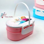 ظرف غذا 2 طبقه دسته دار بیضی - تصویر 5