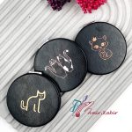 آینه جیبی چرم گربه - تصویر 2