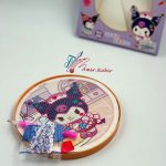 نقاشی الماسی گرد قاب دار کرومی - تصویر 4